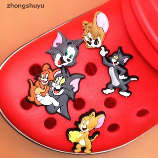 CHARMS (hotsale) 10 piezas de pvc de dibujos animados zapatos encantos tom y jerry gato ratón zapato encantos decoraciones {bigsale} (9)