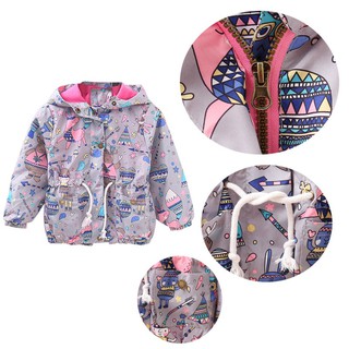 chaquetas de bebé niña abrigos de dibujos animados graffiti con capucha cortavientos para niño (3)