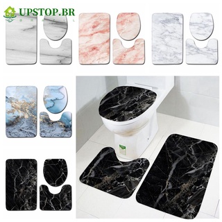 Upstop 3 pzs set De alfombras antideslizantes De baño lavables con estampado De mármol De Alta calidad Para decoración del hogar (1)