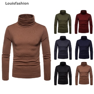 [louisfashion] Suéter de cuello alto de manga larga de algodón térmico para hombre/suéter de cuello alto de tortuga/caliente de invierno (1)