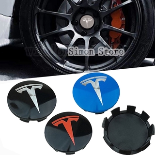 4pcs cm cm coche estilo llanta centro de la rueda Hub tapas insignia para Tesla Model3 modelos ModelX Roadster rueda Logo Hub Cap emblema cubierta de neumáticos decoración