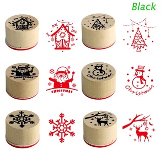 Juego de 6 sellos para hacer tarjetas, diseño de navidad, decorativo, de madera, sello de goma, manualidades, diario, Scrapbooking