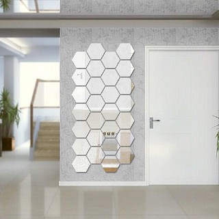 12 pzs espejo hexagonal plástico 3D para pared/decoración de dormitorio/arte DIY