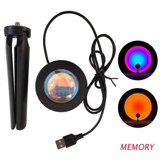 MEMORY Setting Sun Rainbow Projector Lamp with Tripod Stand USB Plug Romantic Visual Atmosphere Projection LED Night Light