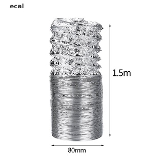ecal 3.1 pulgadas flex aire papel de aluminio conducto secador manguera de ventilación para ventilación 1,5 m co