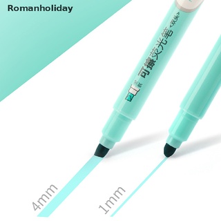 [romanholiday] resaltadores borrables de 6 colores/marcadores pastel de doble punta/bolígrafo fluorescente papelería co