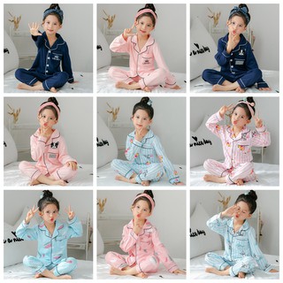 los niños casual pijamas conjunto de ropa de niñas de dibujos animados ropa de dormir conjunto de trajes de niños de manga larga+pantalón de 2 piezas de algodón pijamas conjuntos