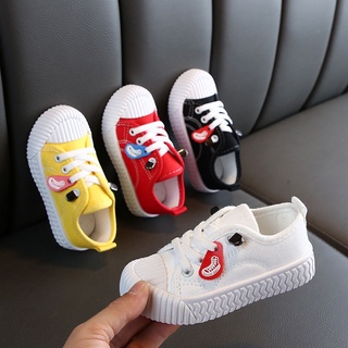 [entrega rápida]zapatos de lona para niños zapatos blancos zapatos de bebé kindergarten forma de galleta zapatos de primavera y otoño niña pequeña (1)