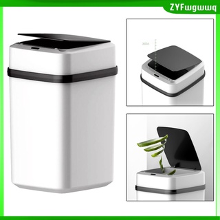 cubos rectangulares de plástico para basura de cocina, sin tapas táctiles, sensor de movimiento automático, cubos de basura sin contacto, hogar, cocina, oficina, gadget (2)