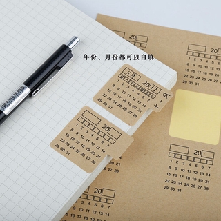 2 hojas de papel Kraft calendario índice pegatinas universales manuscritas planificador calendario Agenda etiqueta decorativa (1)