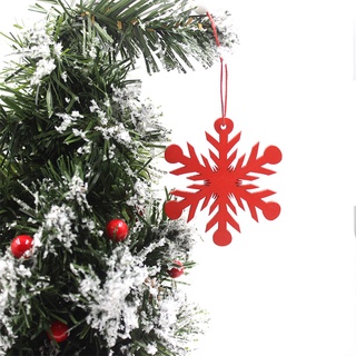 6 piezas DIY blanco y rojo copos de nieve de navidad colgantes de madera adornos para adornos de árbol de navidad decoraciones de fiesta de navidad niños