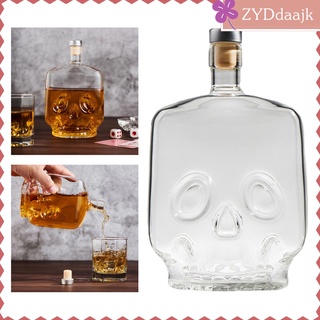 Skull Liquor Decanter Skull Shaped Glass Decanter Whiskey Decanters Champagne Vodka Brandy Wine Glass Bottle Decoration (8)