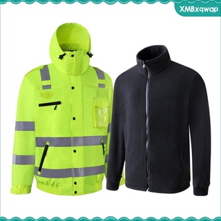 abrigo reflectante de seguridad hi-vis chaqueta resistente a la intemperie resistente al viento