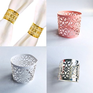 【exist】 50pcs laser cut paper ring napkin ring napkin buckle hotel birthday wedding christmas party table decoration 【exist】