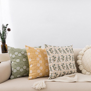 Funda de almohada para almohada, funda de almohada, hoja, estilos de flores, verde, 45 x 45 cm, sofá, productos textiles para el hogar, bordado