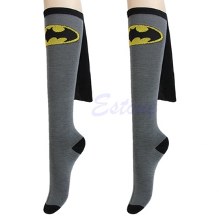 la unisex super héroe superman batman rodilla alta con capa fútbol cosplay calcetines regalo