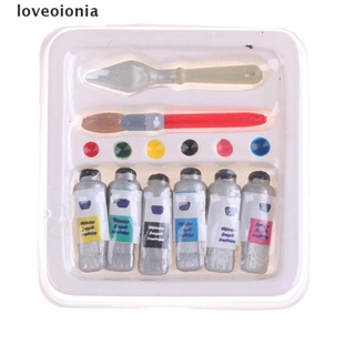 [loveoionia] mini casa de muñecas miniatura juguete color pintura pincel pincel de pintura gdrn