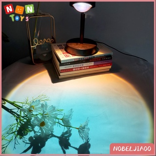 Nobel 4 en 1 lámpara de puesta de sol proyector Led luz de noche arco iris atmósfera proyección fotografía dormitorio decoración de pared (4)
