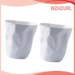 Wzzurl 2 pzs Lata De basura Irregular All White Dustbin Irregular Para hogar cocina