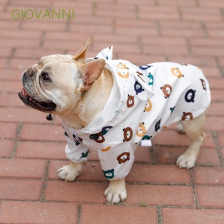 Giovanni Schnauzer perro impermeable Bichon productos para mascotas ropa de perro Pug impermeable galés Corgi ropa francesa Bulldog cachorro abrigo chaqueta de lluvia