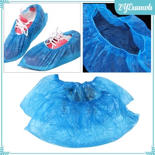 100x azul desechables overshoes slip-resistance adultos lad rain zapatos cubre