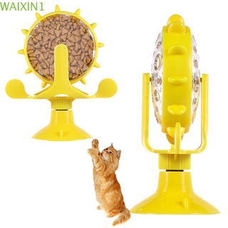 lonngzhuan giradiscos gato divertido gato alimentador de comida lenta mascota juguete fugas alimentos molino de viento juguete alimentador automático/multicolor