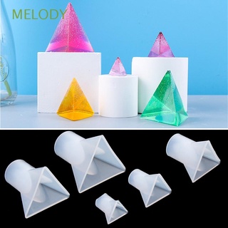 MELODY DIY Craft Triángulo Cono Colgante Molde De Silicona Resina UV Epoxi Pirámide Transparente Moldes De Cristal Joyería Herramientas
