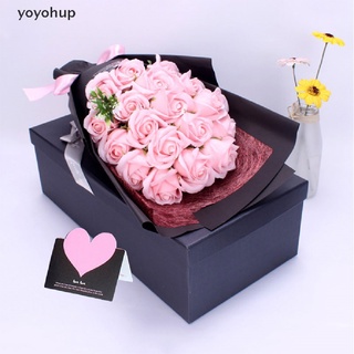 yoyohup creativo perfumado jabón artificial flores ramo de rosas caja de regalo rosa san valentín co