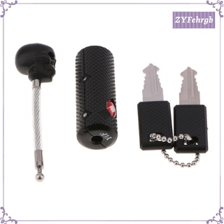 tsa - cerradura de llave recta aprobada con calavera para maleta, color negro