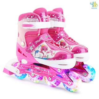 patines en línea ajustables con ruedas iluminadoras para niños y niñas