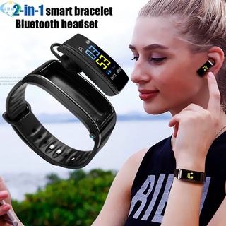 Wltv 2 en 1 pulsera inteligente con Bluetooth con Monitor De frecuencia cardiaca/reloj impermeable