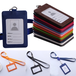 DARROCH Portable Retractable Card Holder Unisex ID Holders With Neck Strap Badge Holders With Reel Clip Lanyard School Office Supplies PU Leather High Quality Simple Business Credit Card Holders/Multicolor (8)