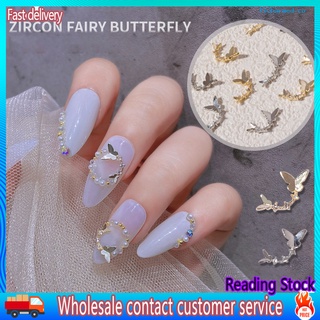 2 unids/set de adornos de mariposa de uñas sin gota efecto 3d mini brillante diy brillo de uñas mariposa taladro para manicura
