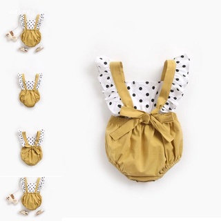 Wit lunares de impresión de la correa del mono de bebé triángulo volantes mameluco sin mangas Onesies de algodón recién nacido bebé trajes ropa de verano ropa de bebé accesorios