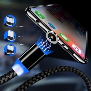 Cables Magnéticos USB Micro Type-C Lightning Con Luz LED Para IOS Android