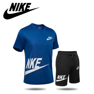 45kg-115kg Nike traje de entrenamiento absorbe la humedad de secado rápido camiseta + pantalones cortos sueltos de gran tamaño pantalones de Jogging 2021 moda nueva ropa Casual correr Fitness traje deportivo (5)