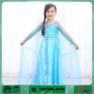(COD) Elsa Frozen camisa infantil/Elsa Frozen azul Glamor princesa camisa CG23 - talla 110