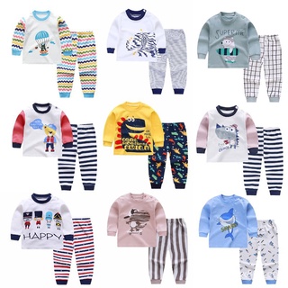 YL🔥Bienes de spot🔥0-5 años listo stock 2021 nuevo diseño para bebé niños pijamas conjunto largo sleevs camisa+pantalones de manga larga【Spot marchandises】