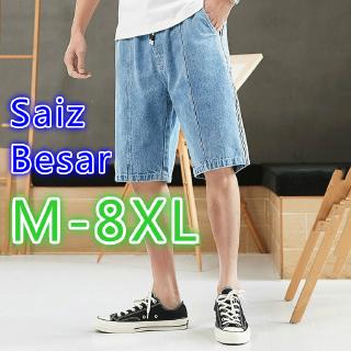 M-8xl fuera corto Jeans hombres fuera Denim Fesyen Casual que Selesa