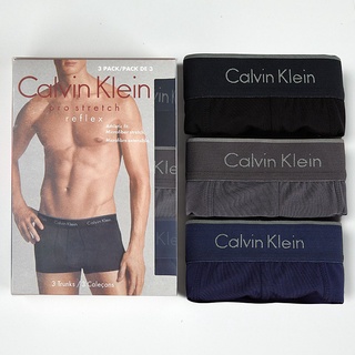 Calvin Klein CK (3PCS + Caja) Ropa Interior De Hombre modal Algodón 100 % Transpirable Troncos