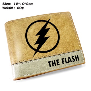 Detective Comics The Flash Cartoon Student PU Leather Short Card Wallet Coin Purse Gifts for Boys and Girls