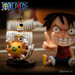 One Piece Garage Kit Model Play around Luffy Solong Sanji Cute Mini Ship Model Wanli Sunshine Meri
