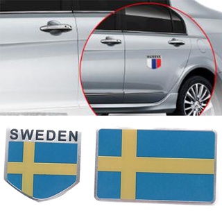 {FCC} 1 pza logotipo de la bandera de suecia emblema de aleación insignia de coche motocicleta decoración pegatinas