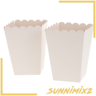 [SUNNIMIX2] Palomitas de maíz blanco puro Treat cajas contenedores de papel palomitas bolsas paquete de 12