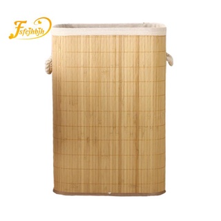 Almacenamiento plegable cesta de lavandería organizador tejido a mano de gran capacidad cestas de bambú cubierta de ropa del hogar cubo de almacenamiento (1)