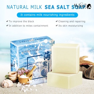 MYSW 60g Sea Salt Pimple Pore Acne Treatment Anti-Mite Facial Cleansing Soap Cleanser