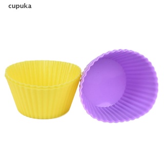 cupuka 12 moldes redondos de silicona para magdalenas de 7 cm, moldes para hornear pasteles, cupcakes, moldes para tartas, co (3)