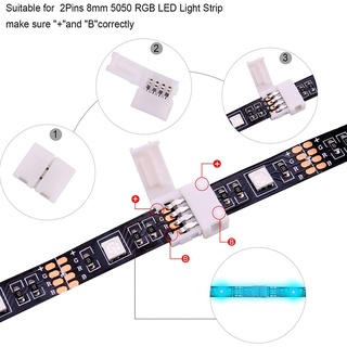 [nuevo] 5050 kit de conector de tira led de 4 pines — kit de conector led rgb de 10 mm incluye cable de extensión rgb de 32,8 pies, 12x led tira de puente (5)