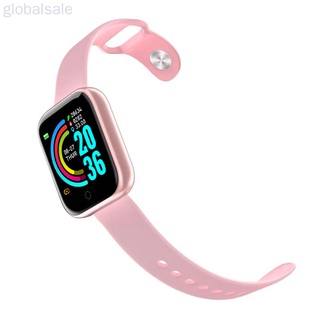 Reloj inteligente global con correa de silicón con frecuencia cardiaca, color rosa (3)