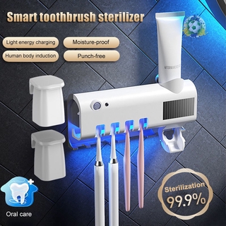 antibacterias uv cepillo de dientes titular automático dispensador de pasta de dientes limpiador hogar accesorios de baño conjunto
